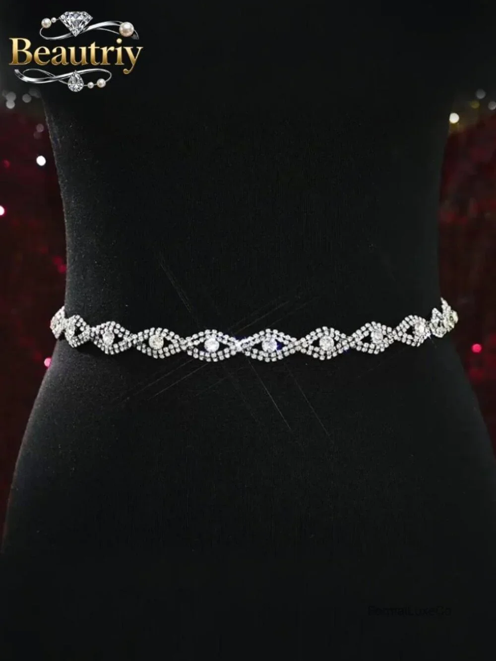 Rhinestone Chain Belt Bling Waist Accessories Sparkly Diamond Dress Belt
